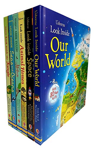Usborne Look Inside Our world 6 Books Collection Pack Set ( Seas and Oceans, Nature,Our World,Animal Homes,Jungle,Space)